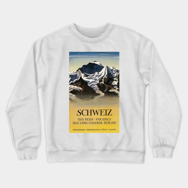 Vintage Travel - Switzerland (Schweiz) Crewneck Sweatshirt by Culturio